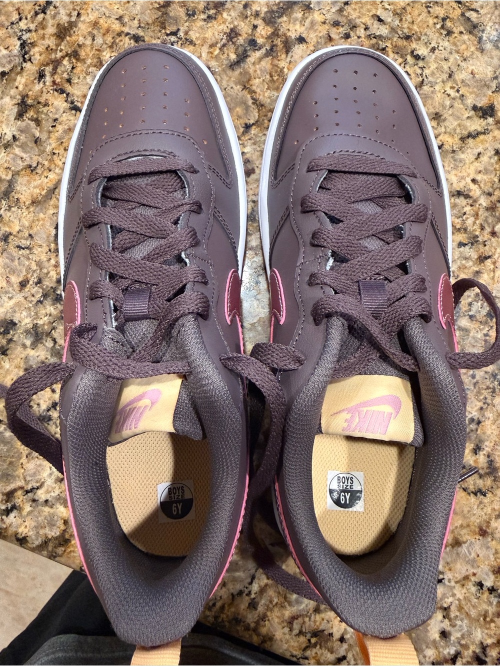 Nike Brown Sneakers with Pink Accents